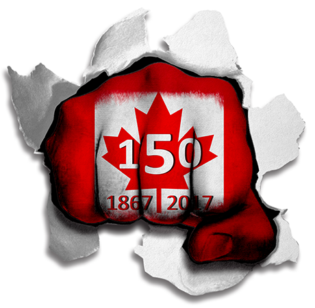 Fist Canada 150 Flag Logo vinyl decal